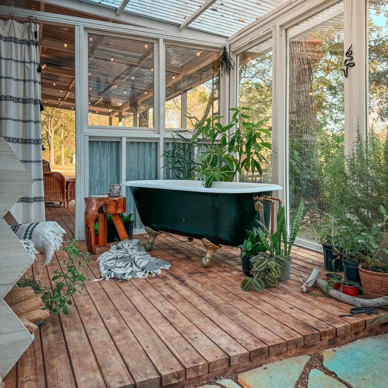 Framed Shower Curtain Greenhouse