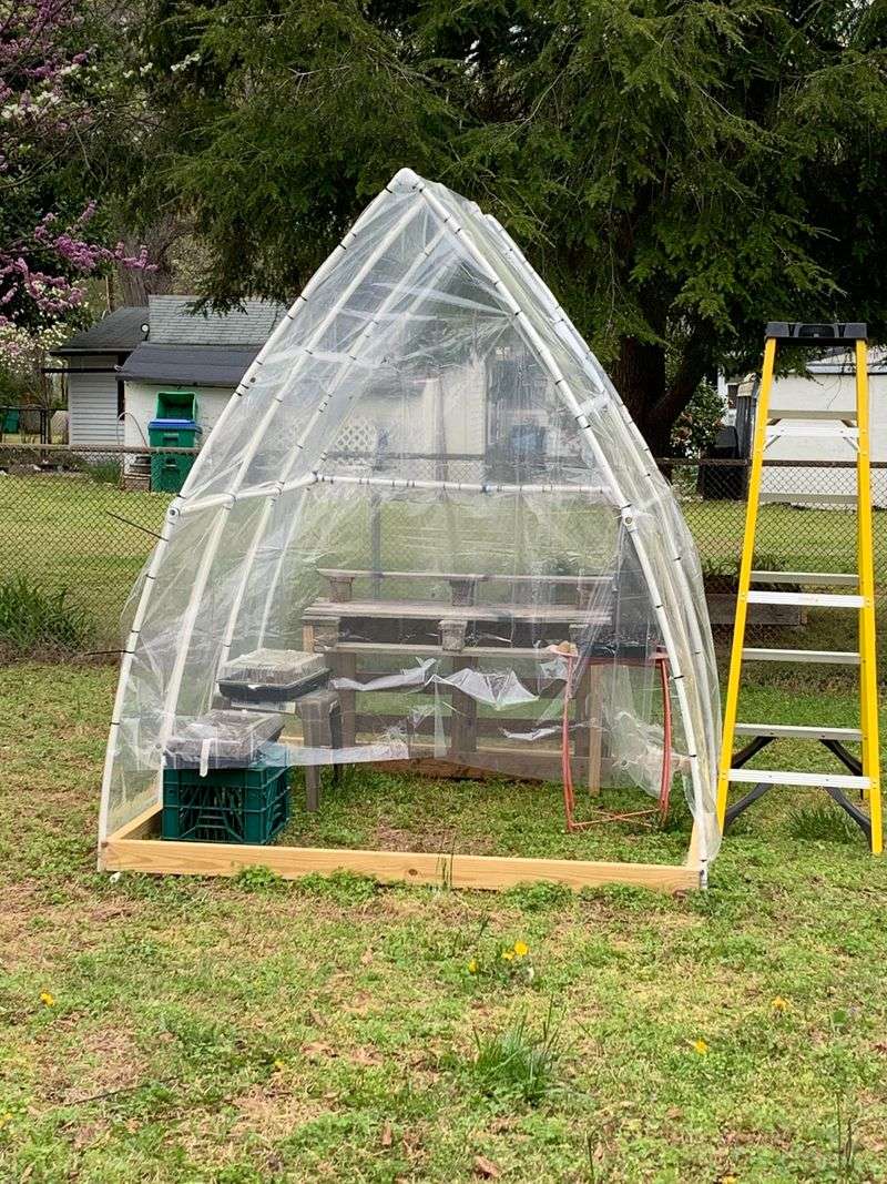 Simple Frame and Plastic Sheet Greenhouse